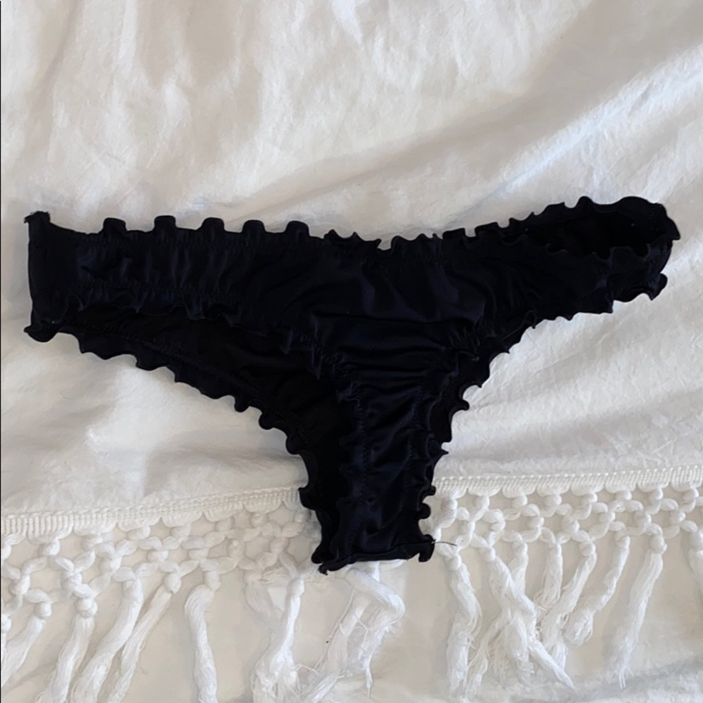 black ruffled bikini bottoms